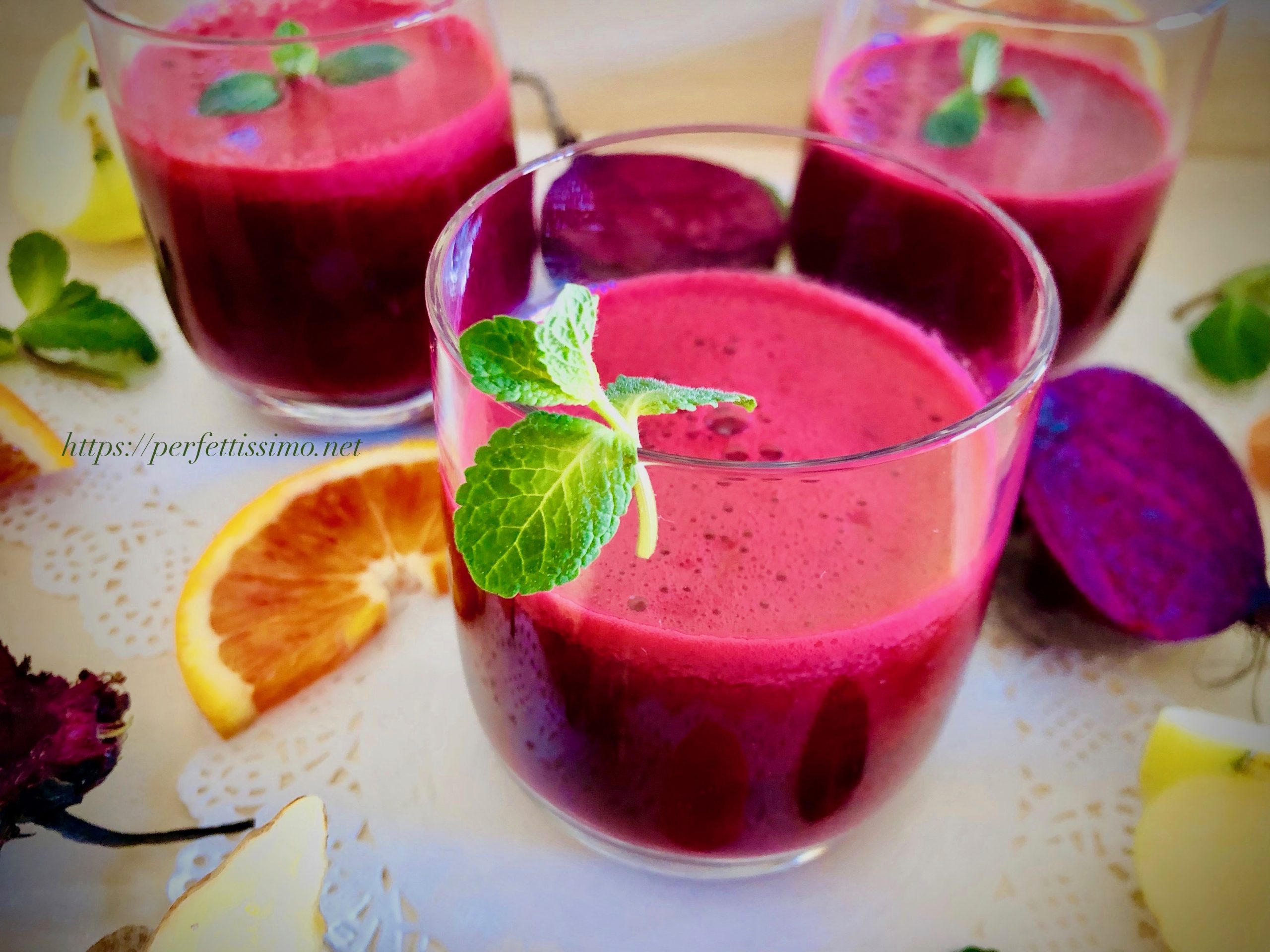 Beetroot, apple, carrot and orange juice Perfettissimo
