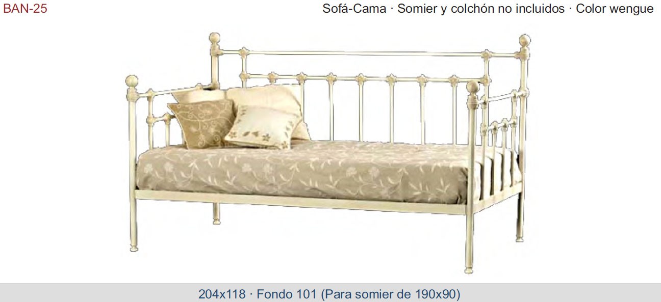 SOFÁCAMA DE FORJA ARTÍSTICA DTBAN25 Perfil y Forja
