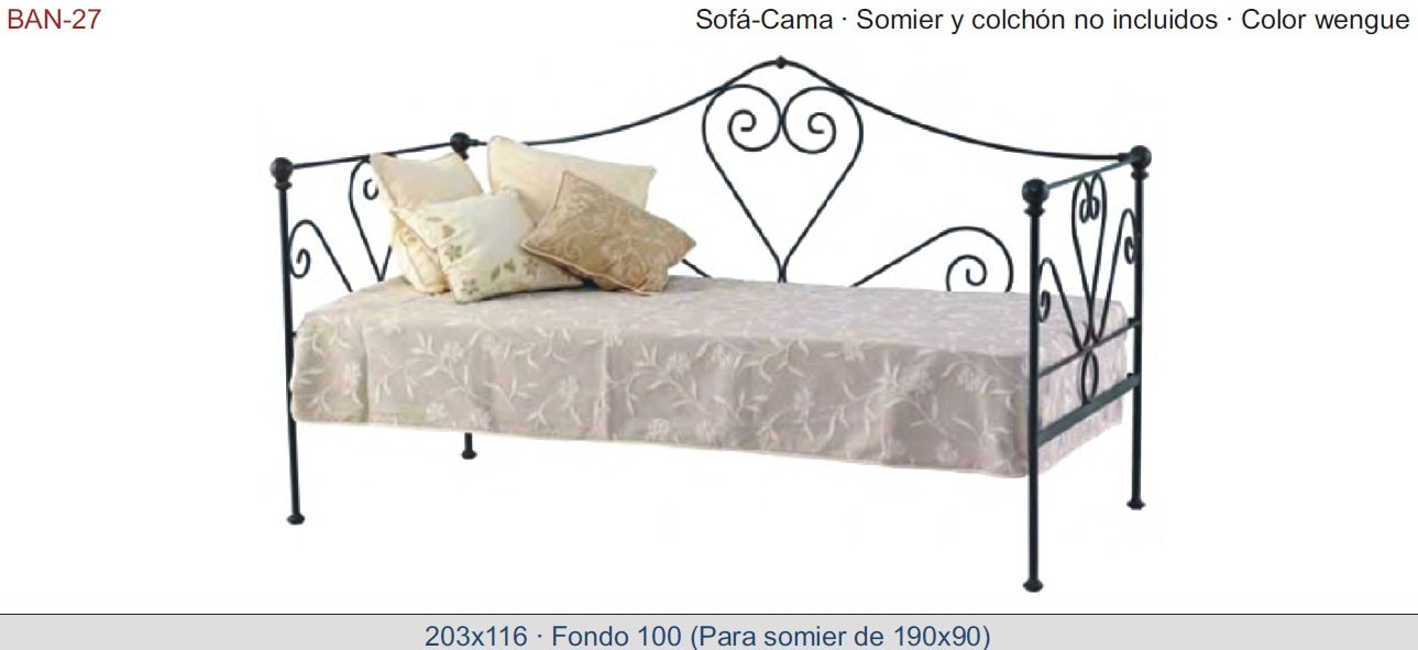 SOFÁ CAMA DE FORJA ARTÍSTICA