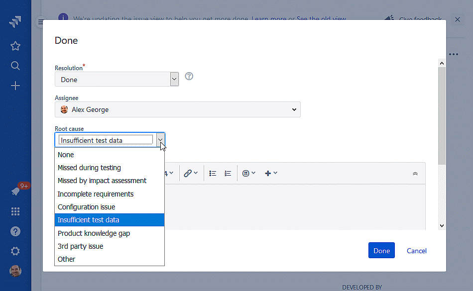 Root Cause Analysis I Performance Objectives for Jira app