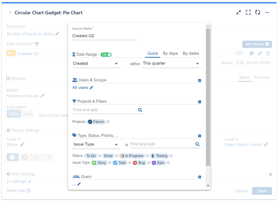 Custom Pie Chart report in Jira I Performance Objectives app
