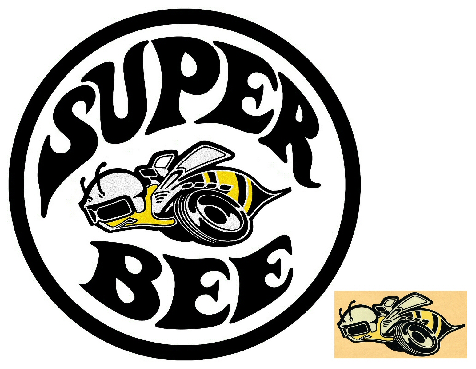 1971 Dodge Super Bee Hood Circle Lettering Decal