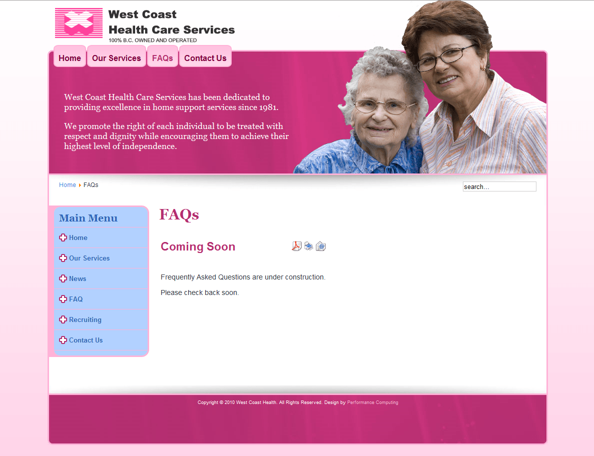 West Coast Health Care Performance Computing