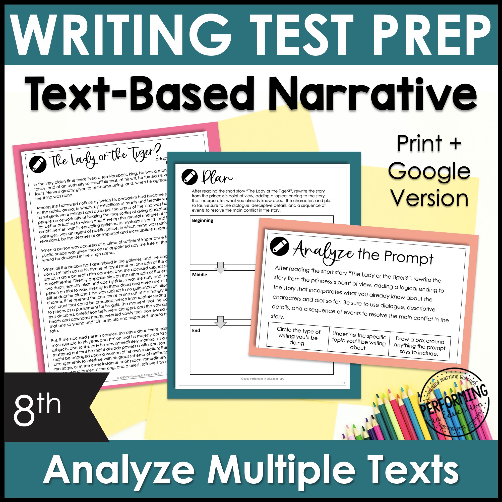 8th Grade Writing Test Prep Bundle | Text-Based Writing
