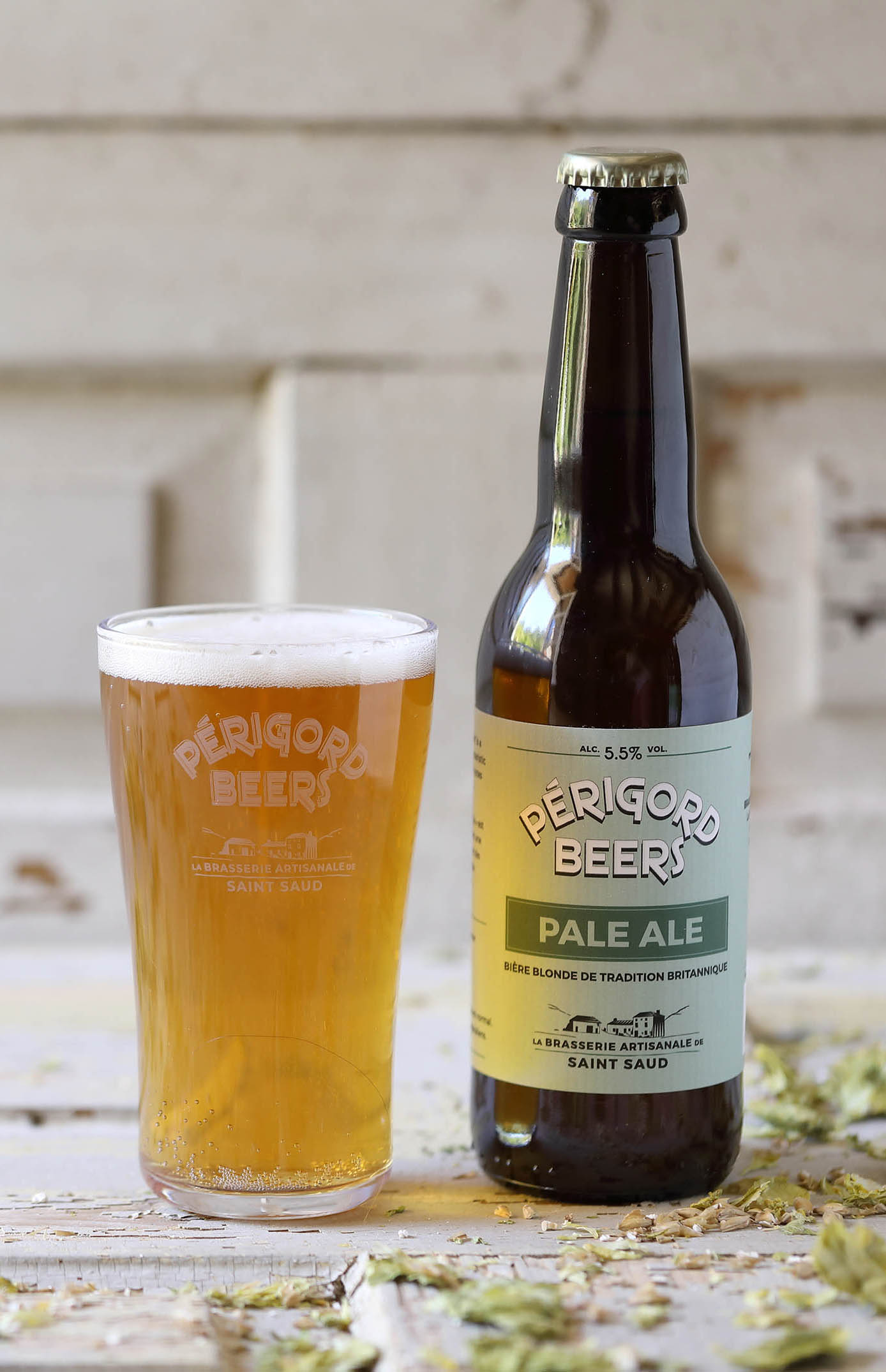 La bière Pale Ale de Périgord Beers dorée avec un goût prononcé