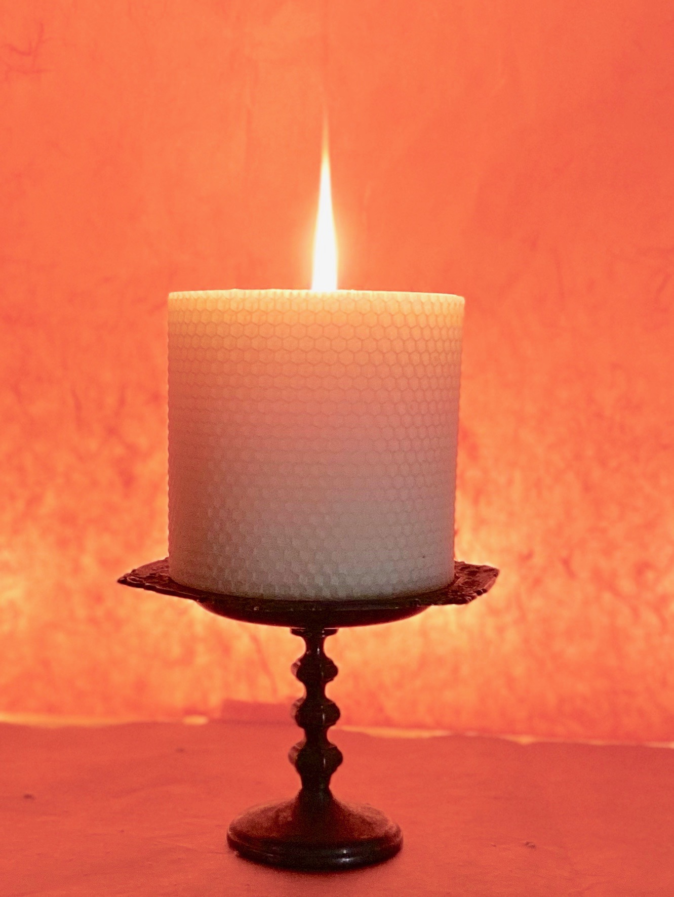 4.5 inch x 4.5 inch Beeswax Connoisseur Pillar Candle 4.5CP Perin Mowen