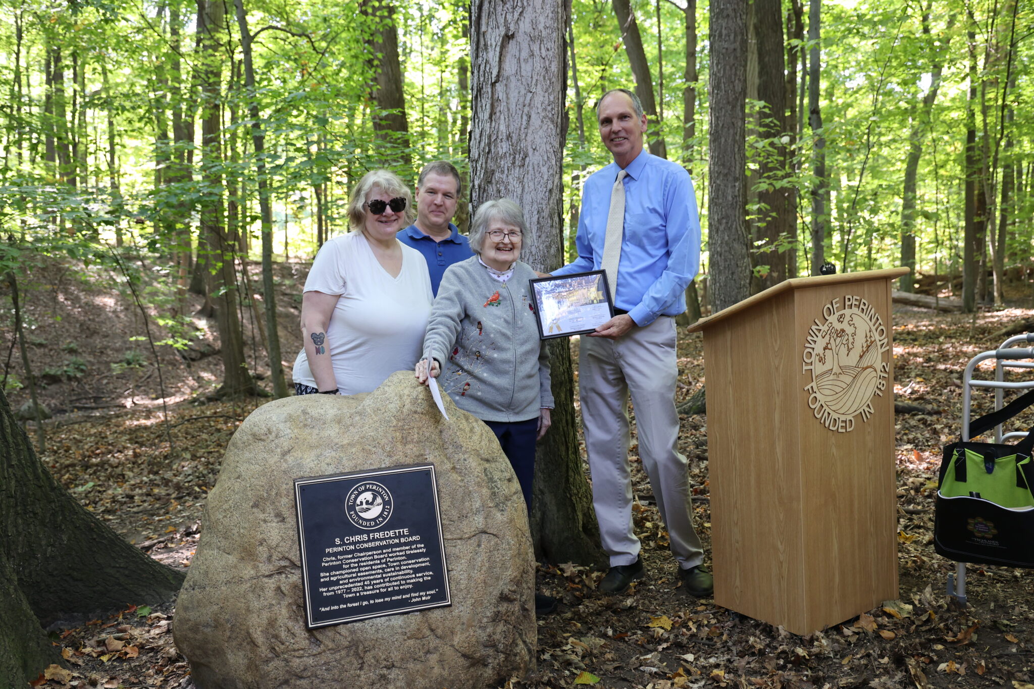 TOWN OF PERINTON HONORS 45YEAR CONSERVATION BOARD MEMBER, CHRIS