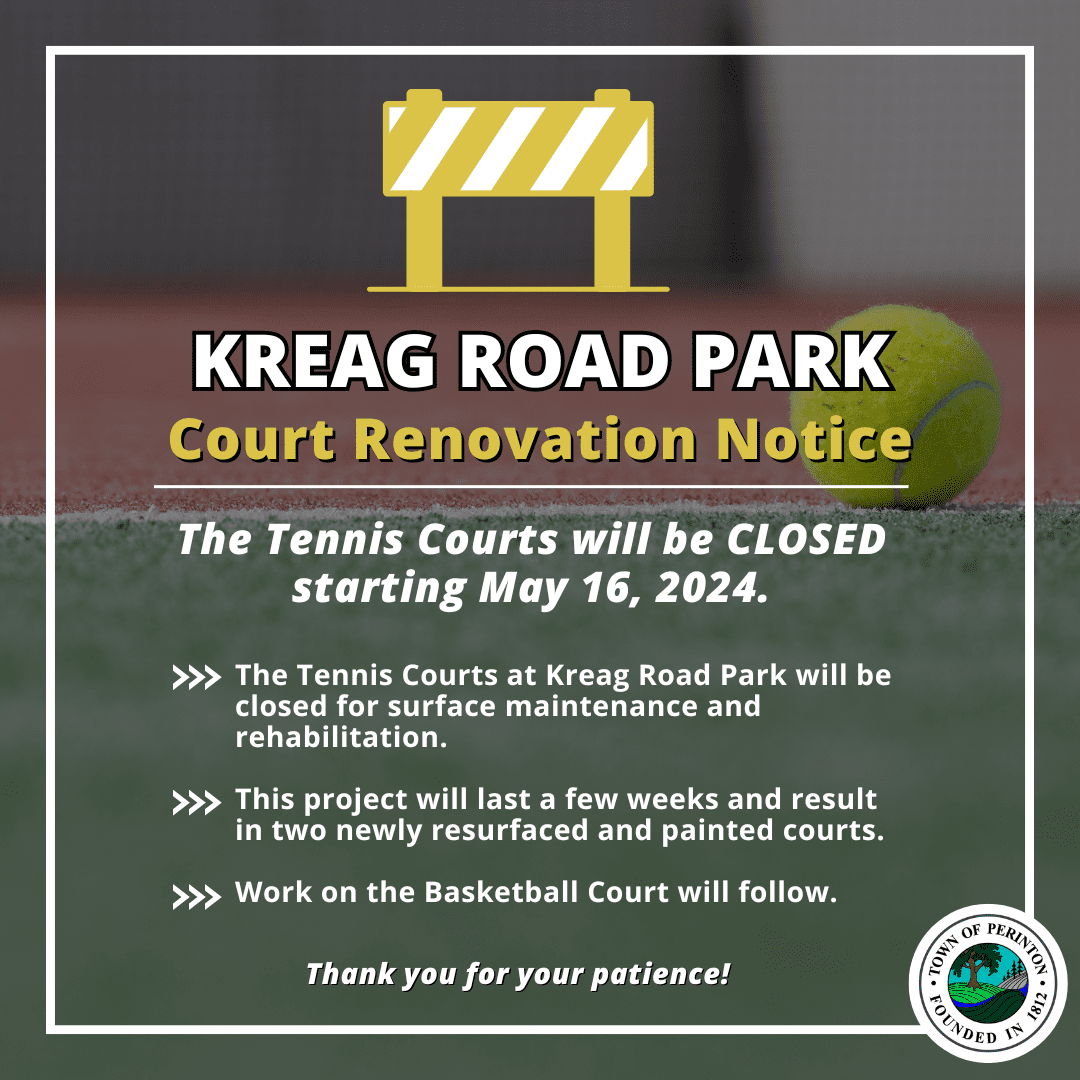 Temporary Closure Kreag Road Tennis Courts Town of Perinton