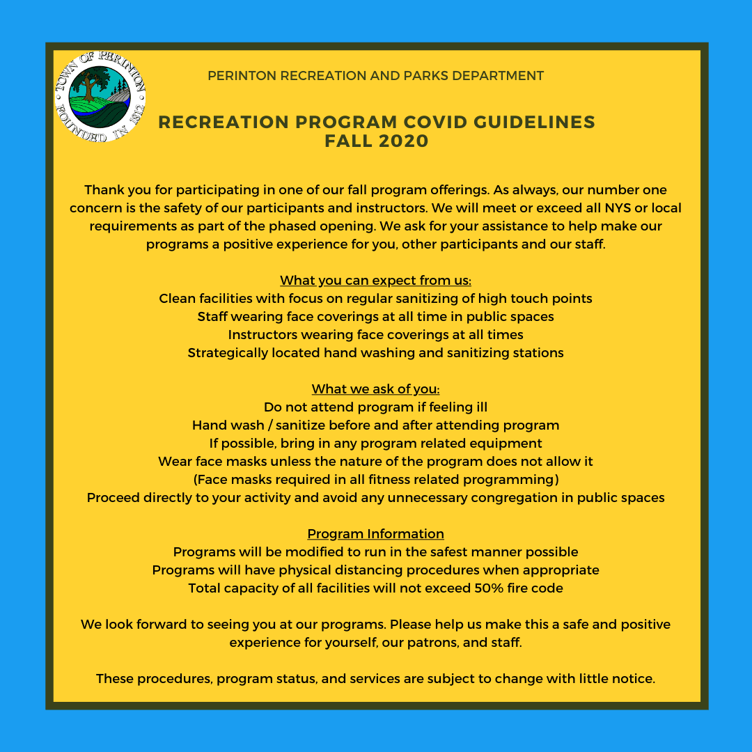 Recreation Programs Town of Perinton