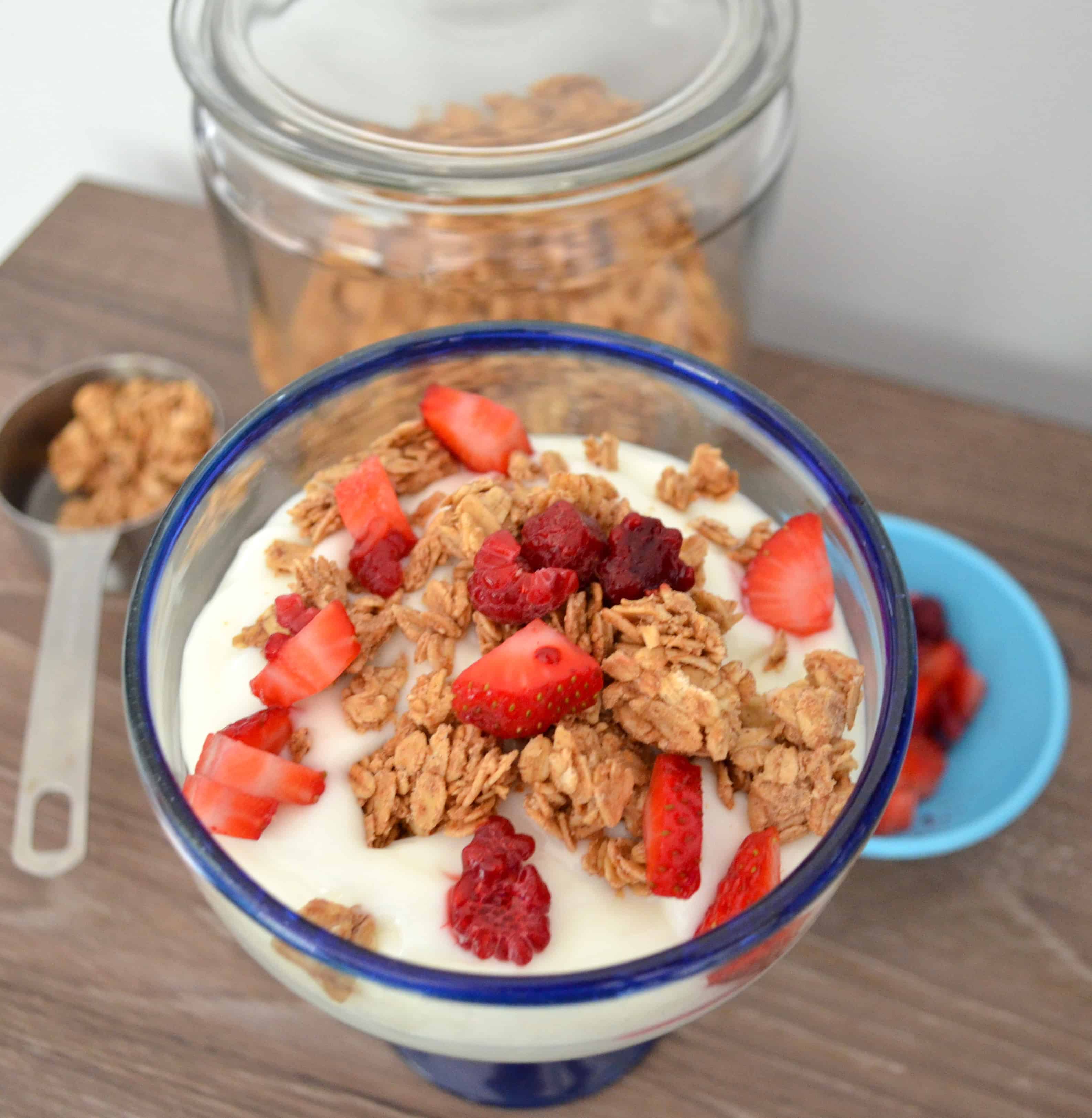 peanut butter granola is a healthy breakfast