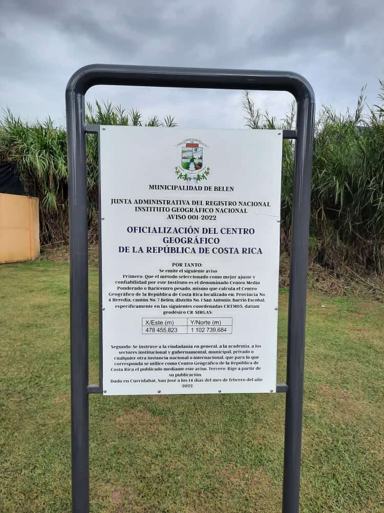 Belén es oficialmente el centro geográfico de Costa Rica