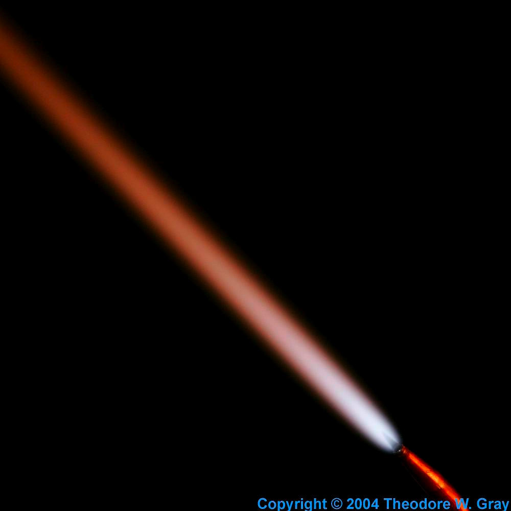 Oxyhydrogen flame, a sample of the element Hydrogen in the Periodic Table