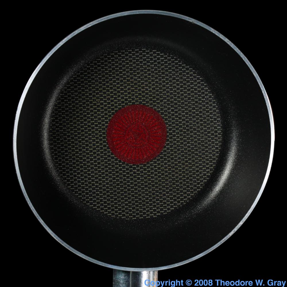 Teflon coated frying pan, a sample of the element Fluorine in the