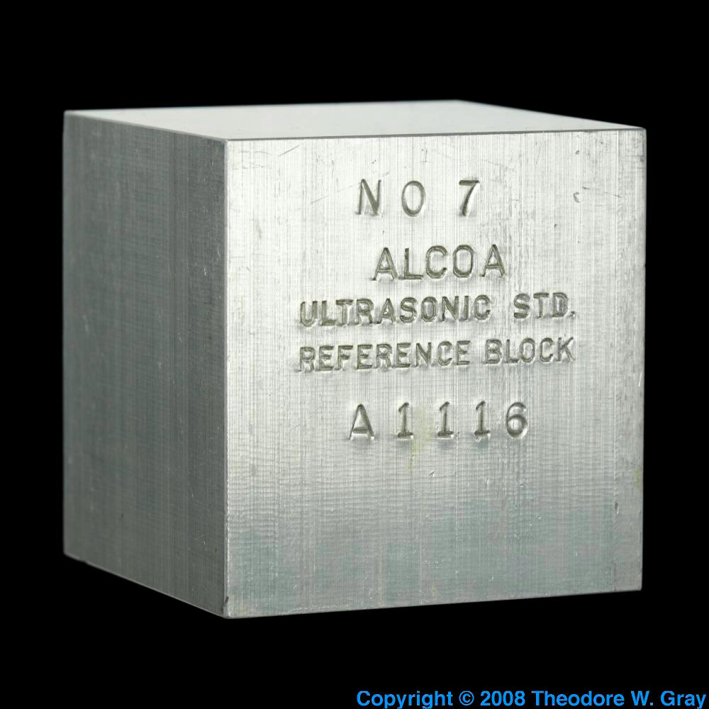 Ultrasonic test block, a sample of the element Aluminum in the Periodic