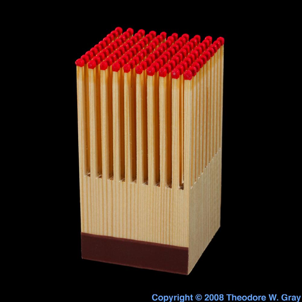 Beautiful match block, a sample of the element Phosphorus in the