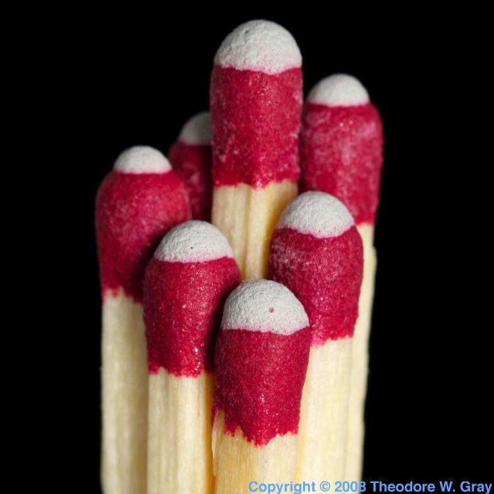 Kitchen matches, a sample of the element Phosphorus in the Periodic Table