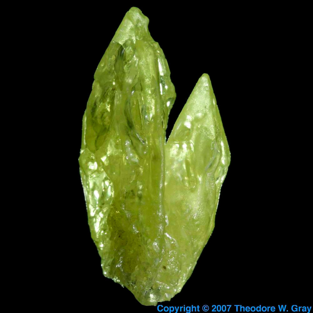 Lovely large translucent crystal, a sample of the element Sulfur in the