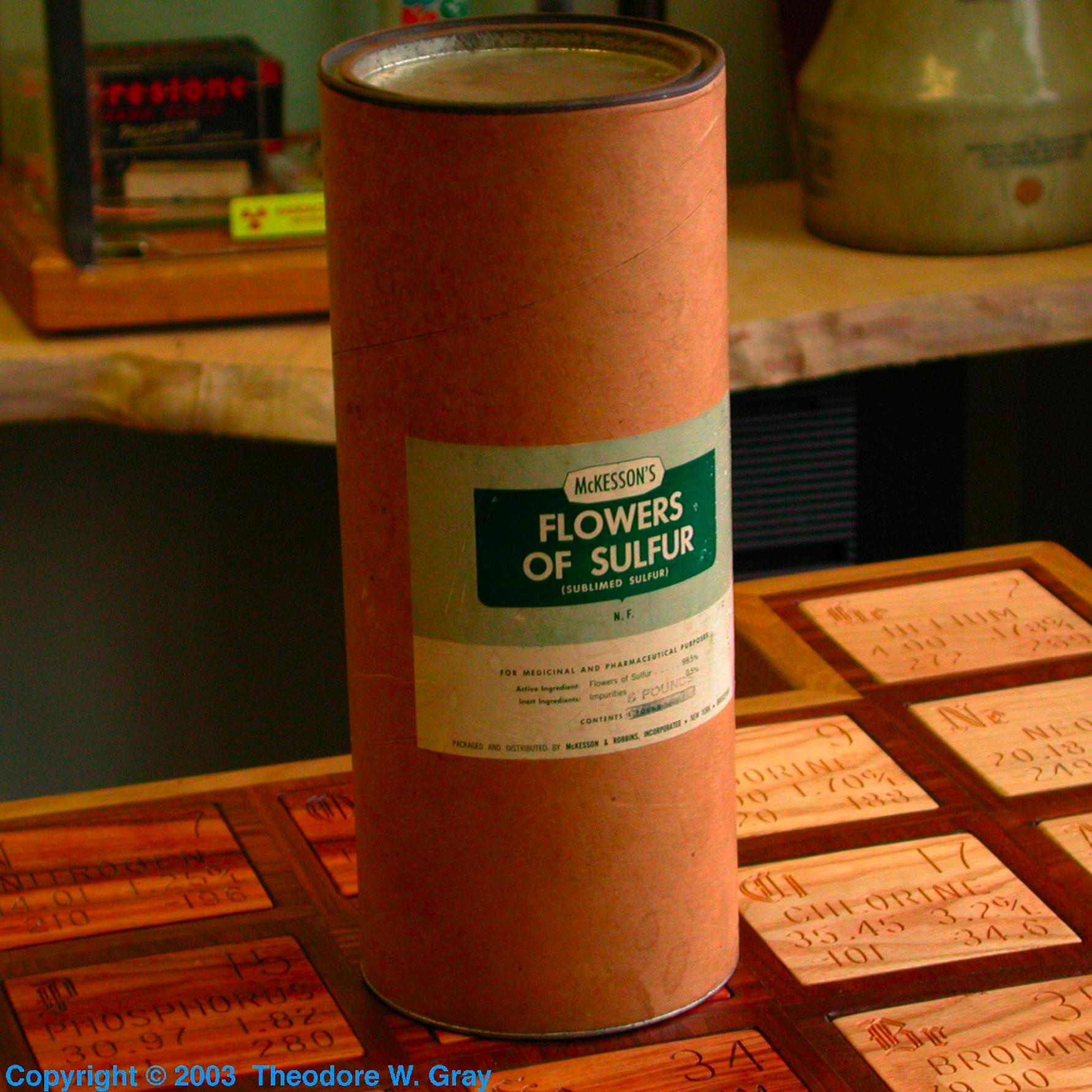 Sample of the element Sulfur in the Periodic Table