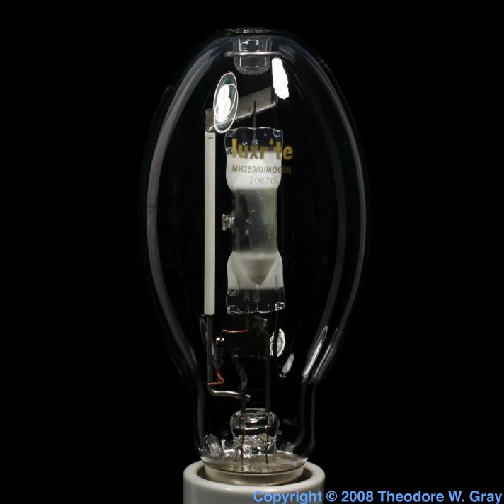 Metal halide bulb, a sample of the element Scandium in the Periodic Table
