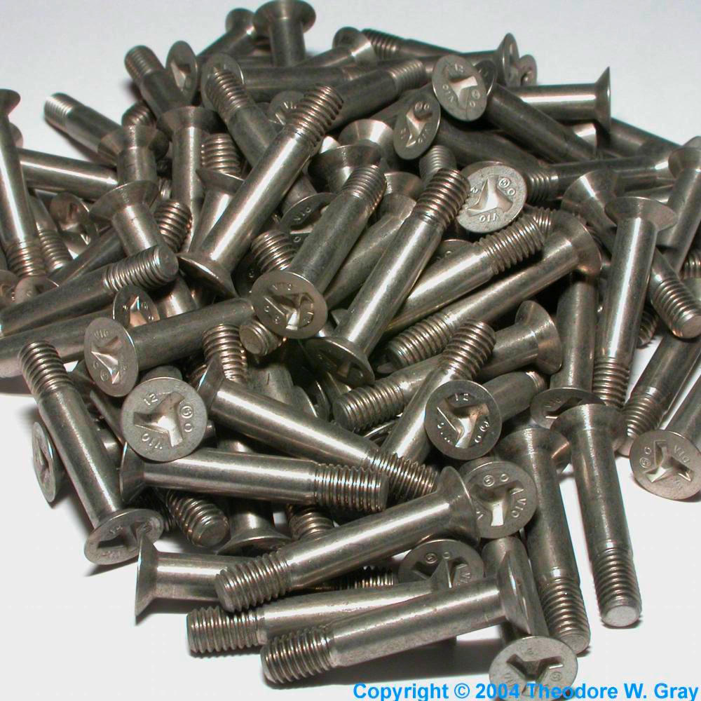 Bag of bolts, a sample of the element Titanium in the Periodic Table