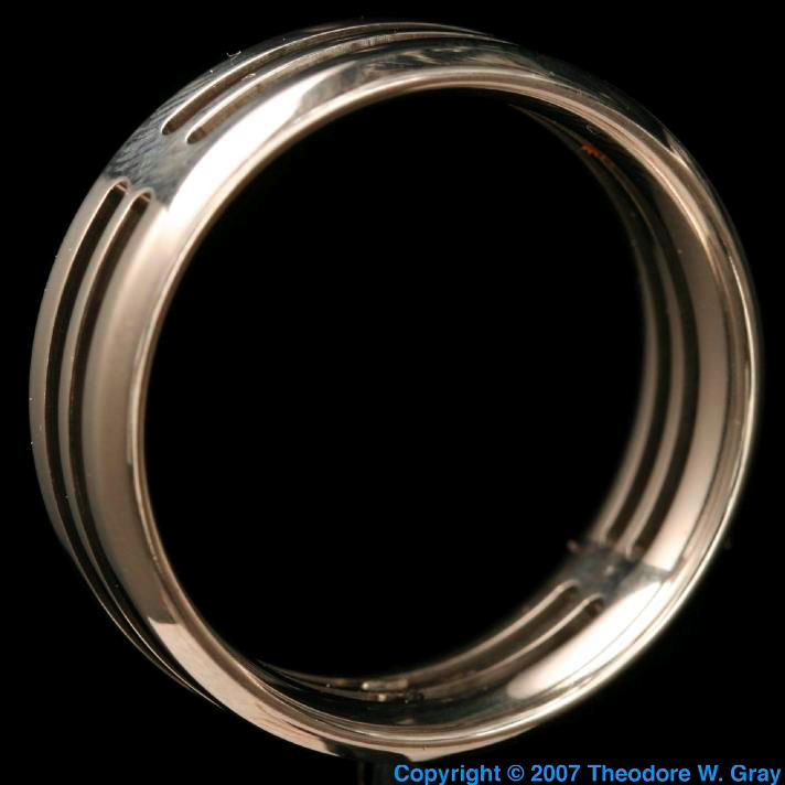 Titanium ring, a sample of the element Titanium in the Periodic Table