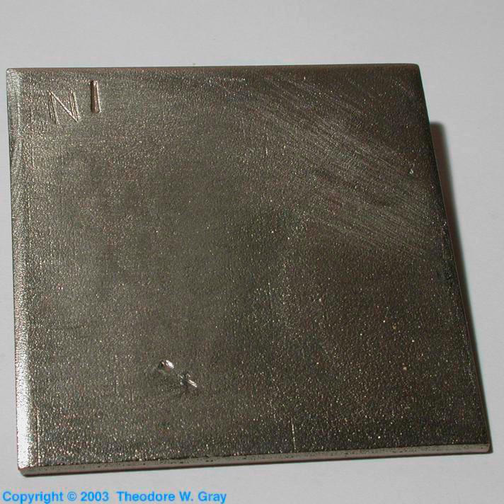 Plate, a sample of the element Nickel in the Periodic Table