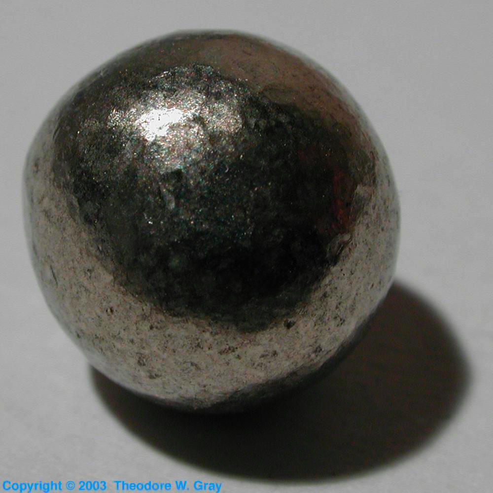 Ball, 99.95, a sample of the element Nickel in the Periodic Table