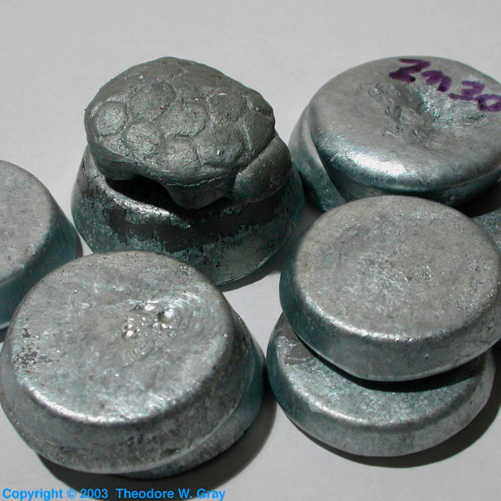 Scrap roof flashing, a sample of the element Zinc in the Periodic Table