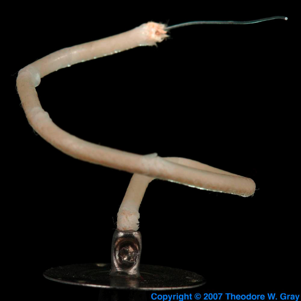 Candle wicks with zinc cores, a sample of the element Zinc in the