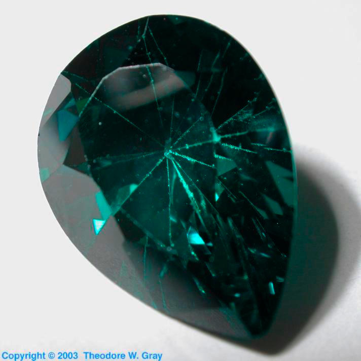 Fake Emerald, a sample of the element Zirconium in the Periodic Table