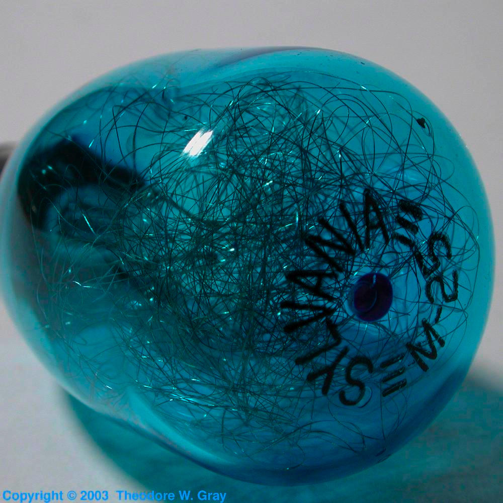 Old photographic flash bulb, a sample of the element Zirconium in the