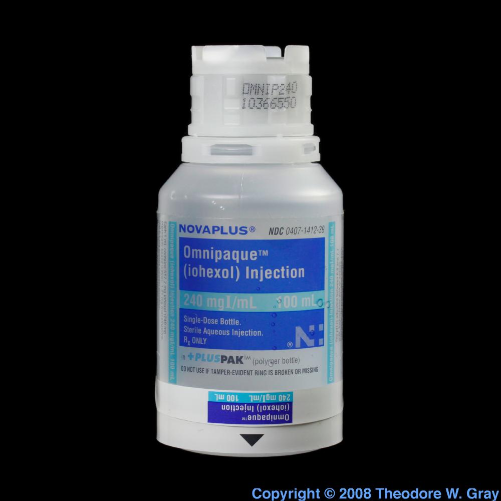 Iohexol, a sample of the element Iodine in the Periodic Table