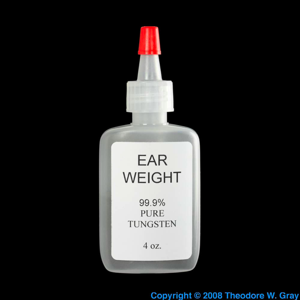 Ear weights for dogs, a sample of the element Tungsten in the Periodic