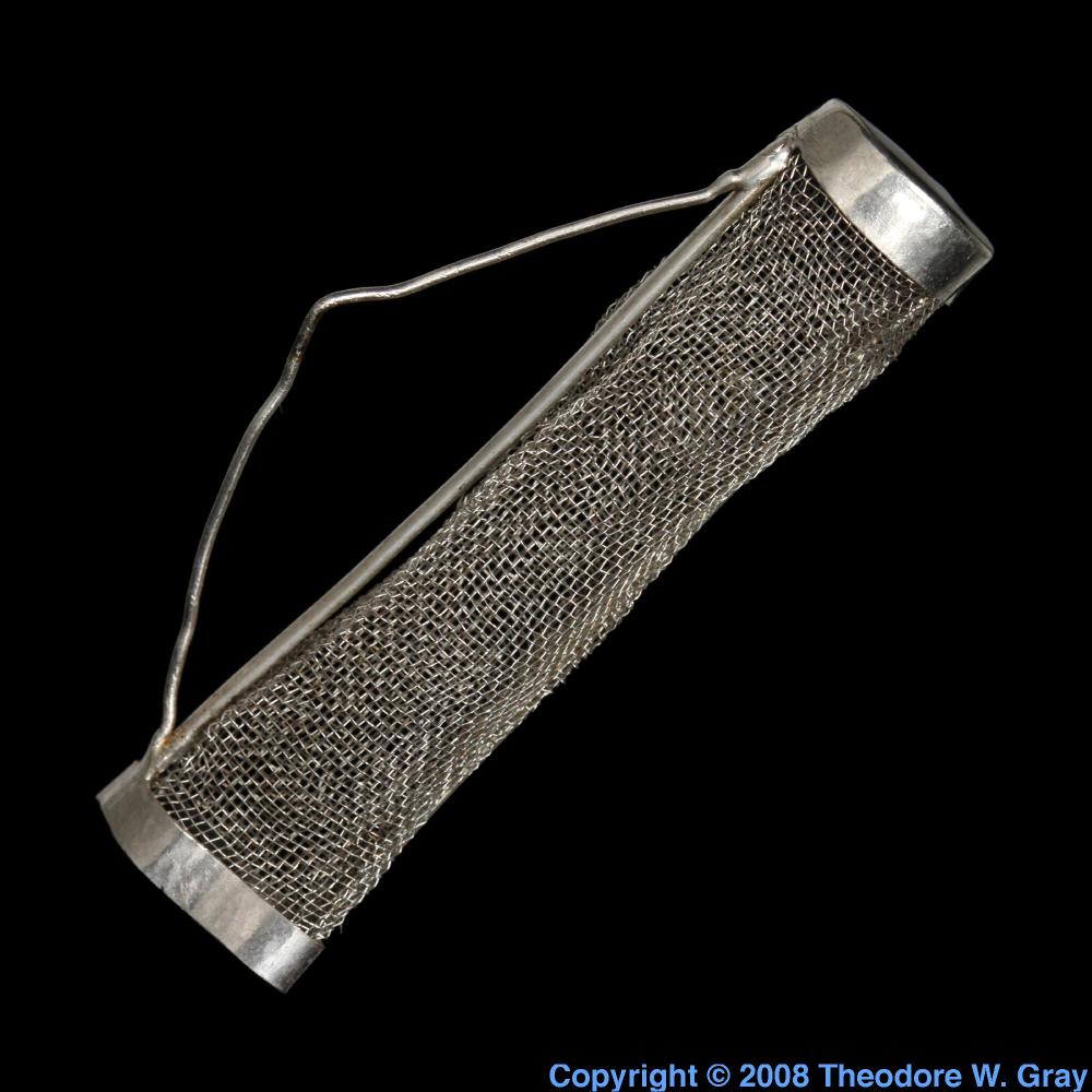 Platinum electrode, a sample of the element Platinum in the Periodic Table