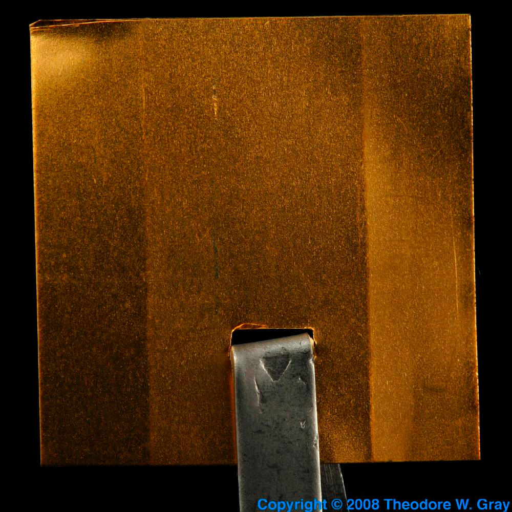 Gold plating electrode, a sample of the element Gold in the Periodic Table