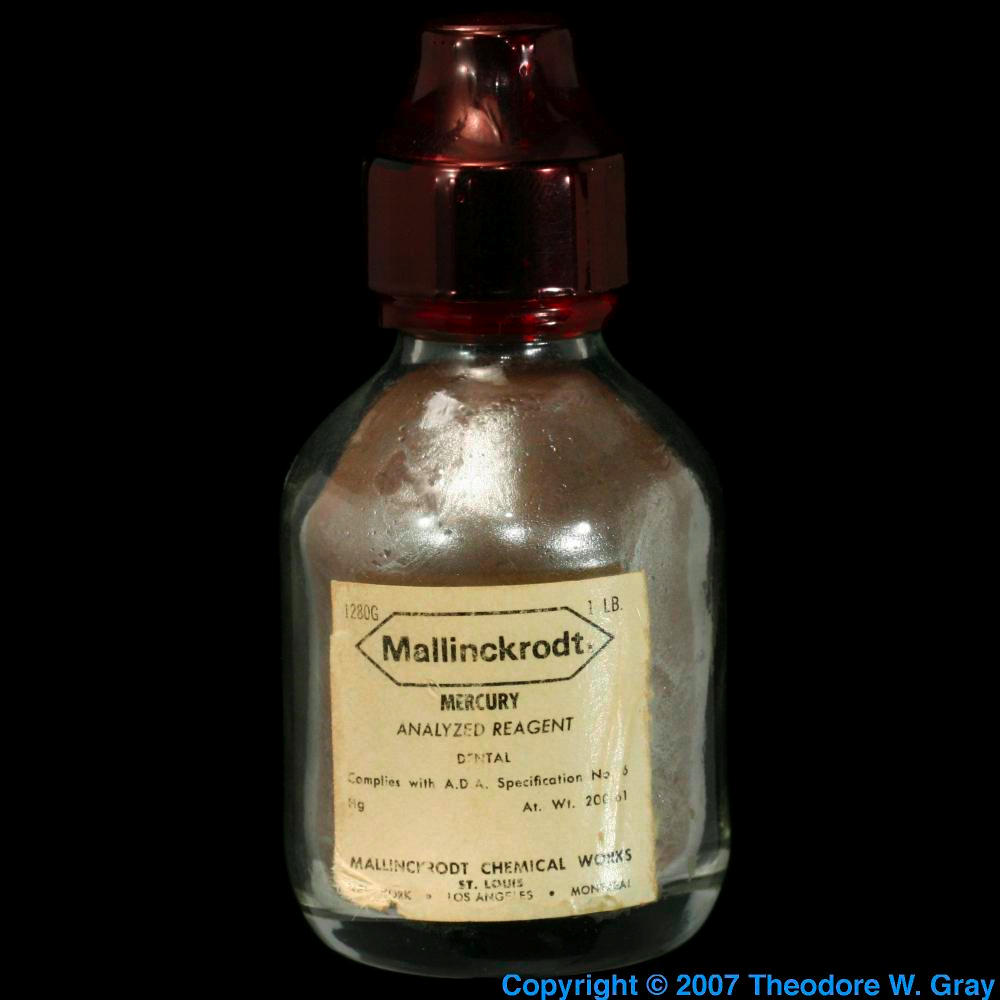 Dental mercury, a sample of the element Mercury in the Periodic Table