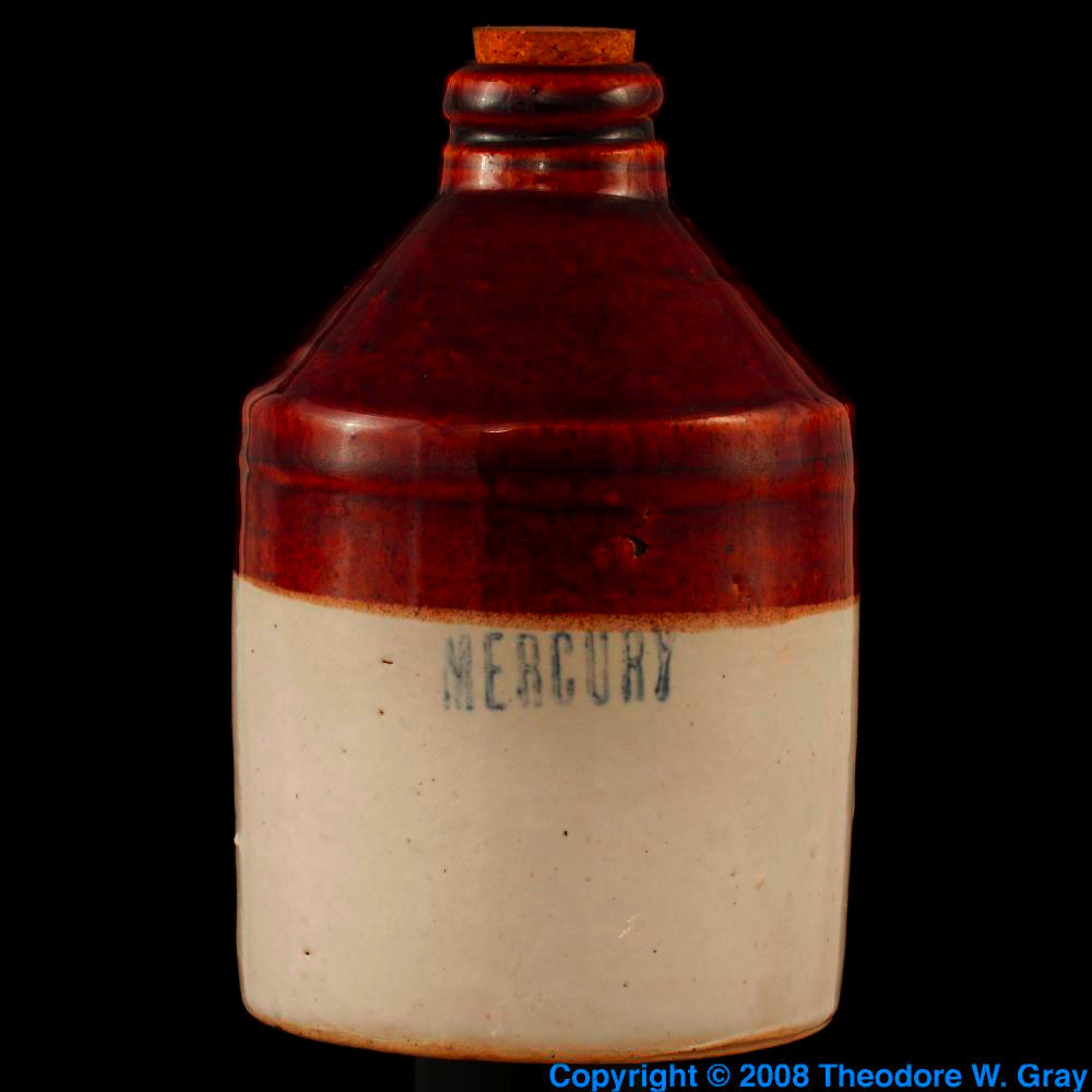 Ceramic mercury jug, a sample of the element Mercury in the Periodic Table