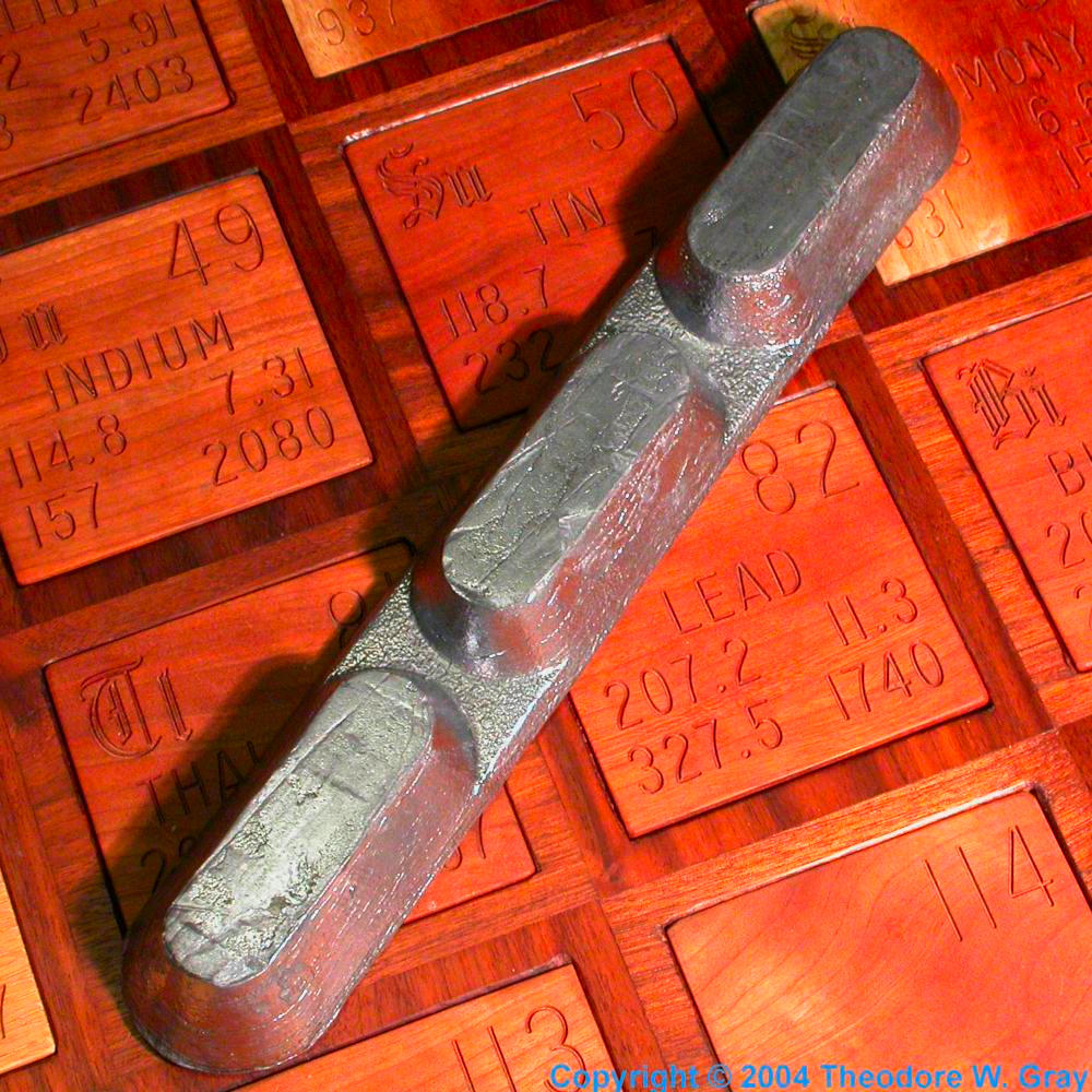 Foundry ingot, a sample of the element Lead in the Periodic Table