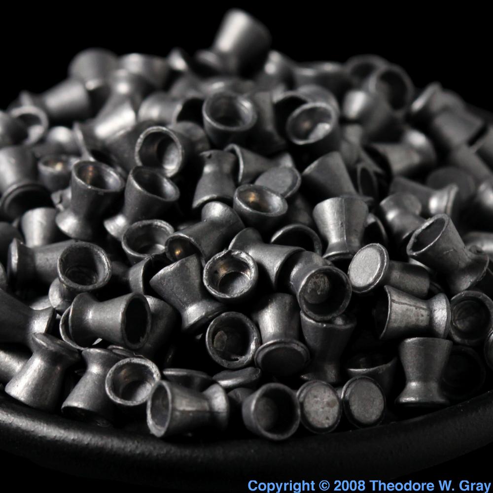 Lead BB gun pellets, a sample of the element Lead in the Periodic Table