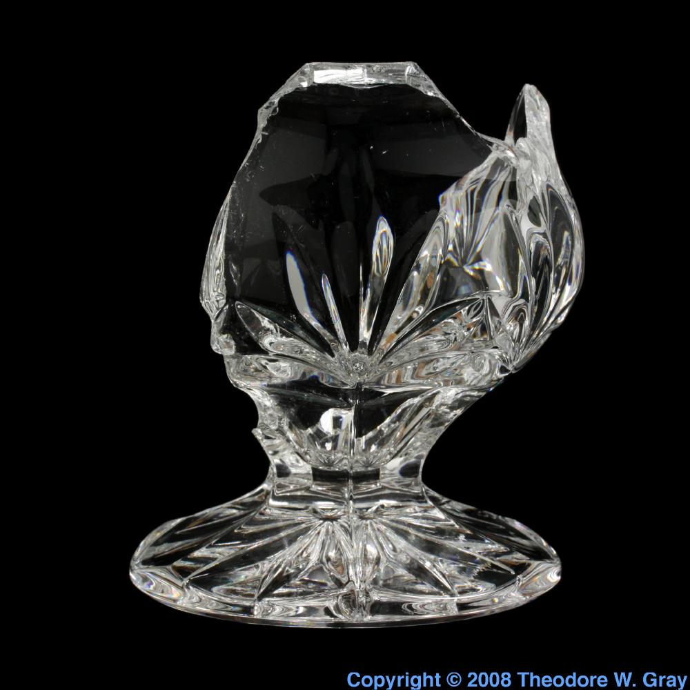 Broken leaded glass vase, a sample of the element Lead in the Periodic