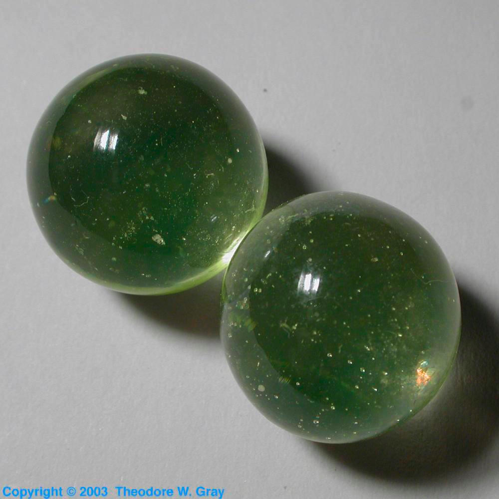 Marbles, a sample of the element Uranium in the Periodic Table