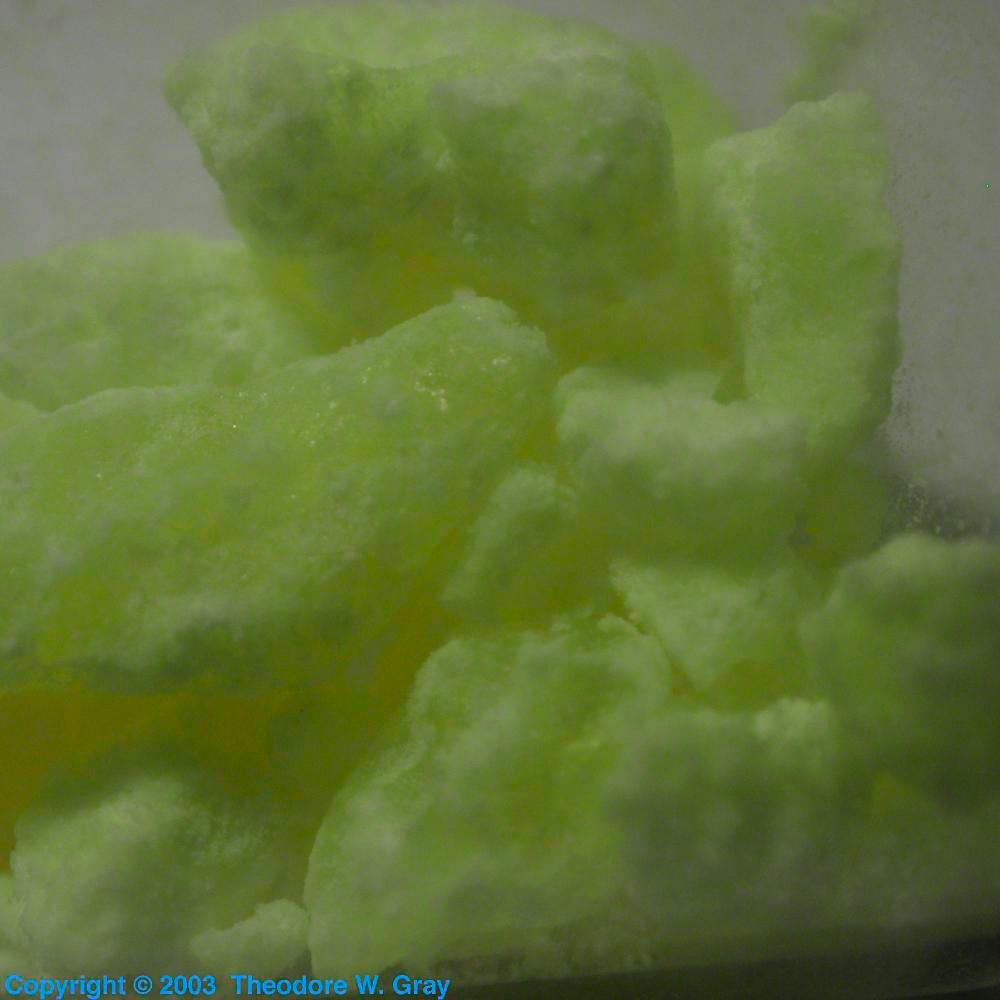 Uranyl Nitrate, a sample of the element Uranium in the Periodic Table