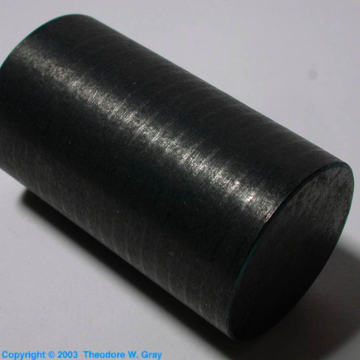 Depleted uranium cylinder, a sample of the element Uranium in the Periodic Table