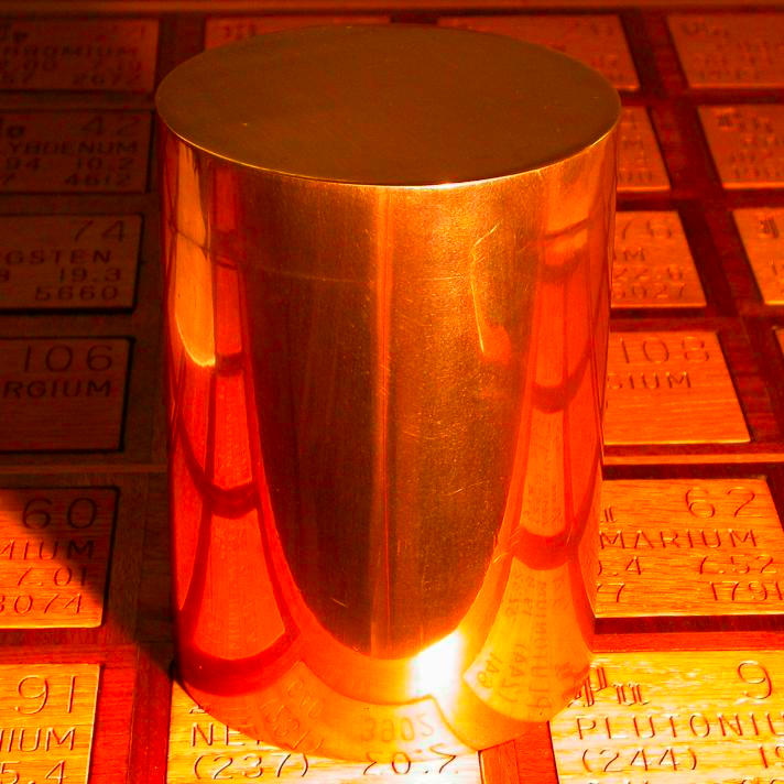 63 pound solid brass cylinder, a sample of the element Zinc in the