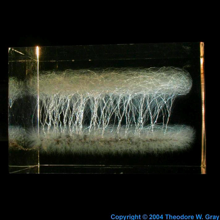 Doubledischarge Lichtenberg figure, a sample of the element Electrons