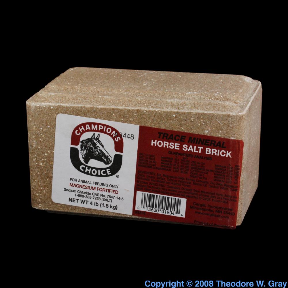 Magnesiumfortified horse salt brick, a sample of the element Chlorine