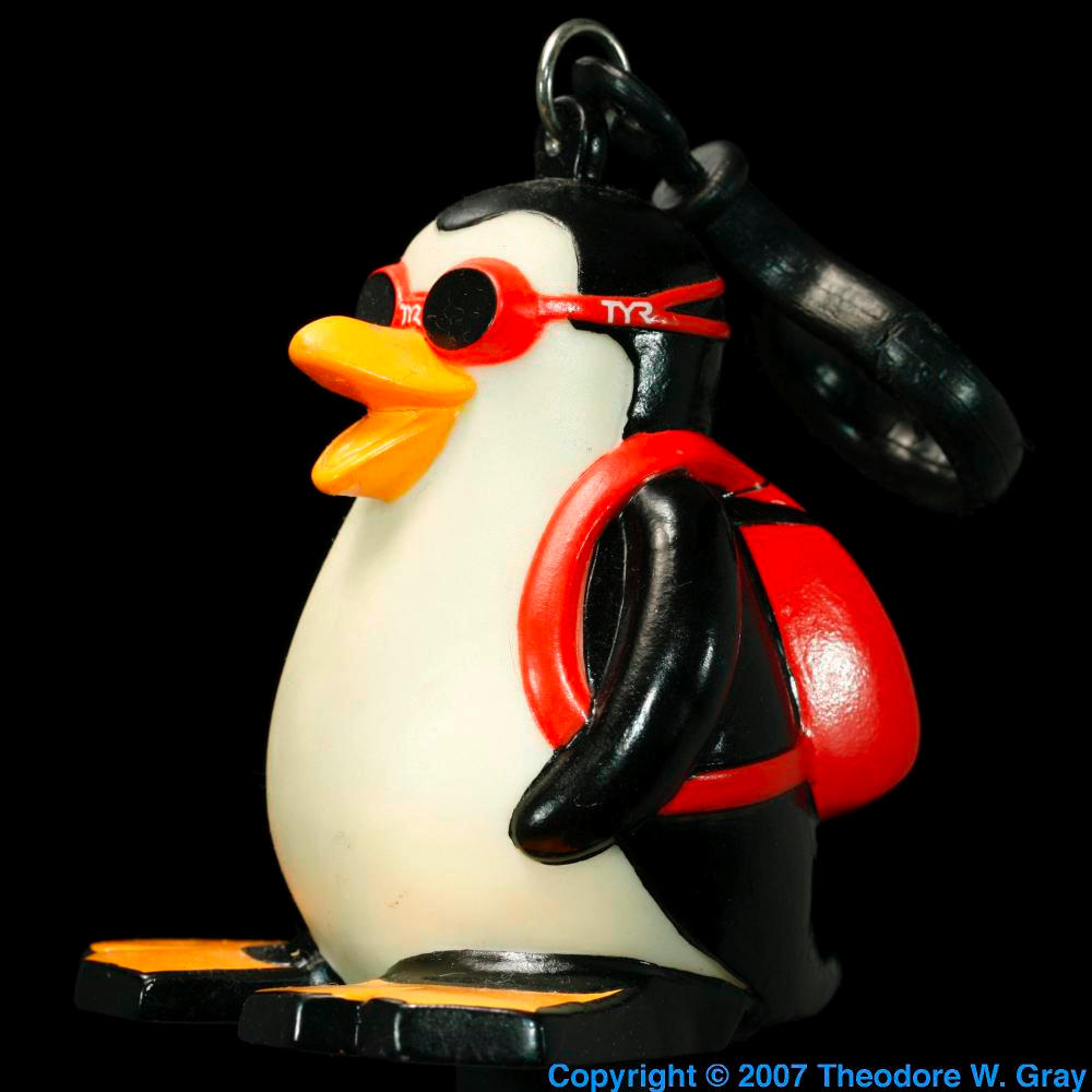 Rubber penguin from Oliver Sacks, a sample of the element Oxygen in the