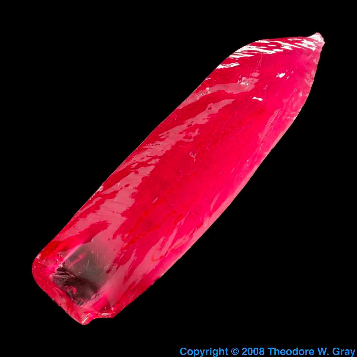 Synthetic ruby boule, a sample of the element Aluminum in the Periodic