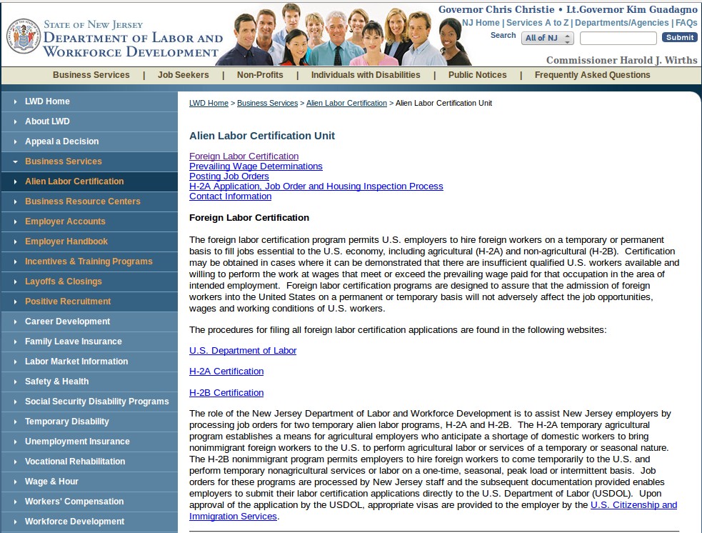 New Jersey SWA Job Order PERM Ads Immigration Advertising