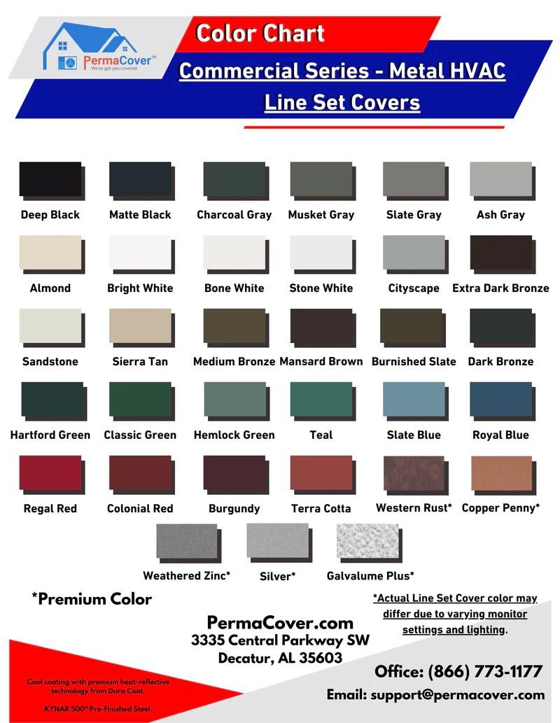 Commercial Series 24 Gauge Painted Metal HVAC Line Set Covers